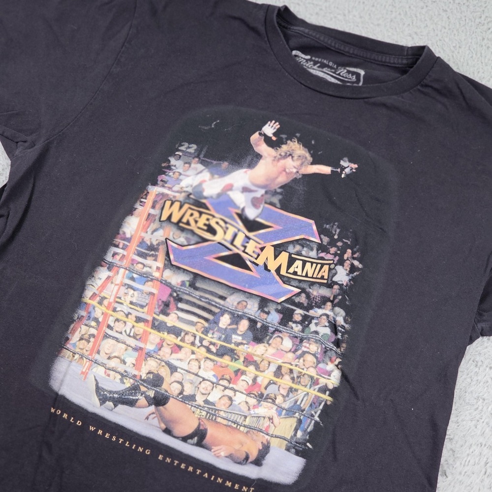 WrestleMania X Shirt Mens Large Mitchell & Ness WWE Ladder Match Graphic Tee